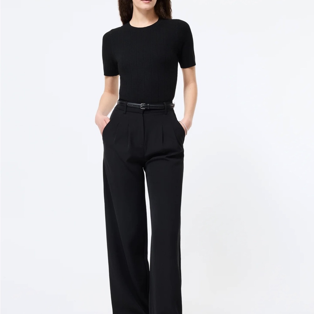 French Connection Black Wide-Leg Women's Pants